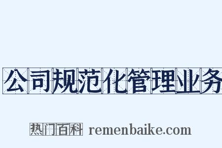 公司规范化管理业务是什么意思的图片